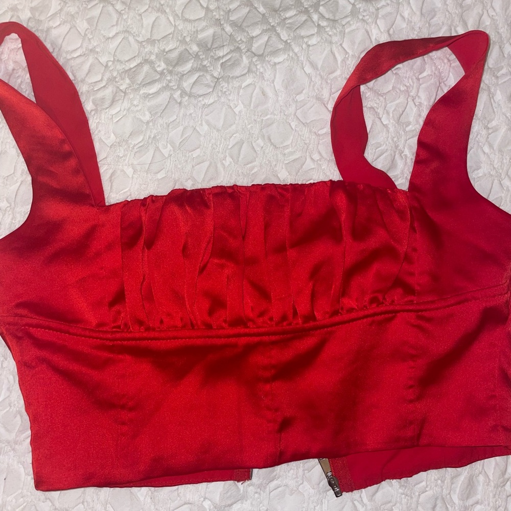 Red corset top